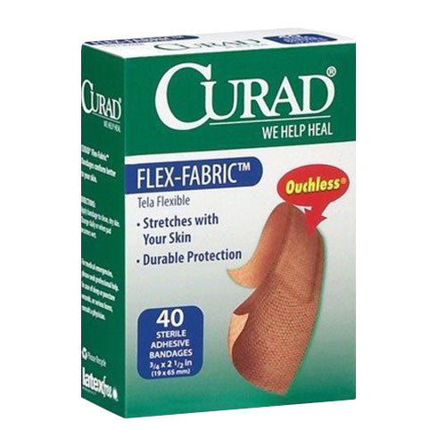 Curad Flexible Fabric Sterile Adhesive Bandages, One Size, 40 Ea